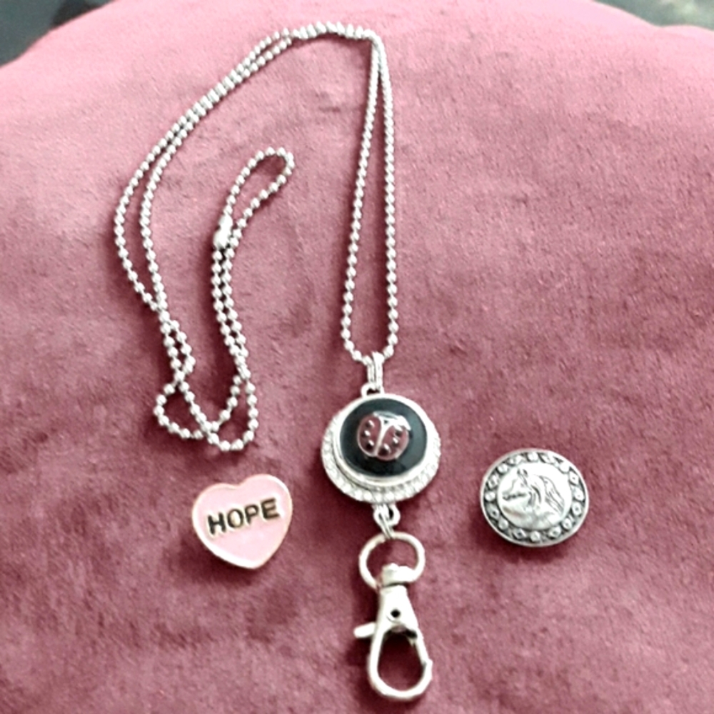 Snap Button Lanyard Necklace